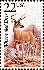 FindYourStampsValue: WHITE-TAILED DEER - North American Wildlife