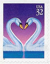 FindYourStampsValue: LOVE - Swans, Self-Adhesive Booklet stamp