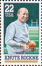 FindYourStampsValue: KNUTE ROCKNE - American Sports