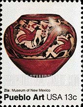 FindYourStampsValue: AMERICAN FOLK ART - Zia pot