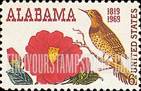 FindYourStampsValue: ALABAMA STATEHOOD, 150th ANNIVERSARY