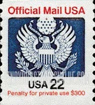 FindYourStampsValue: OFFICIAL MAIL - Great Seal, 22c, Coil Stamp