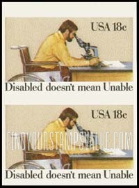 FindYourStampsValue: INTERNATIONAL YEAR OF THE DISABLED - Man looking through Microscope
