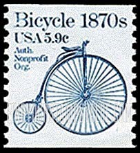 FindYourStampsValue: BICYCLE 1870s - Transportation, Coil Stamp