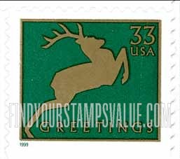 FindYourStampsValue: CHRISTMAS - Deer, Self-Adhesive Booklet stamp