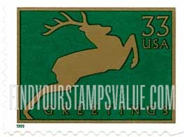 FindYourStampsValue: CHRISTMAS - Deer, Self-Adhesive Booklet stamp