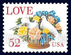 FindYourStampsValue: LOVE - Pair of Doves