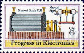 FindYourStampsValue: ELECTRONICS PROGRESS - Marconi's Spark Coil and Spark Gap