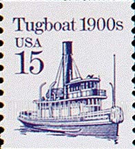 FindYourStampsValue: TUGBOAT 1900s - Transportation Coil