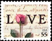 FindYourStampsValue: LOVE - ROSE, Love Letter by Abigail Smith August 11, 1763, Self-Adhesive Booklet Stamp