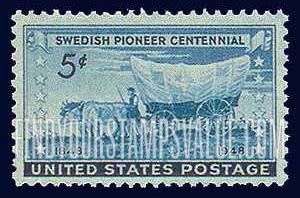FindYourStampsValue: SWEDISH PIONEER - Swedish Pioneer with Covered Wagon moving Westward