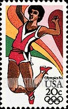 FindYourStampsValue: SUMMER OLYMPICS, LOS ANGELES 1984 - Long jump