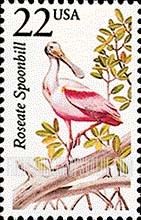 FindYourStampsValue: ROSEATE SPOONBILL - North American Wildlife