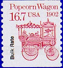 FindYourStampsValue: POPCORN WAGON 1902 - Transportation Coil