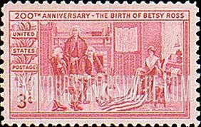 FindYourStampsValue: BETSY ROSS - Betsy Ross showing Flag to Gen.George Washington, Robert Morris and George Ross
