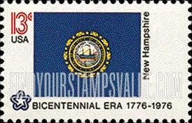 FindYourStampsValue: STATE FLAGS - New Hampshire