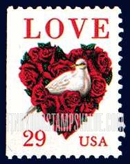 FindYourStampsValue: LOVE - Single Dove, Booklet stamp