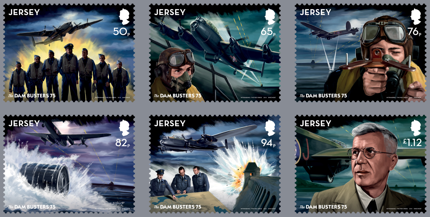 Jersey Post marks 75th anniversary of Dam Buster raids. Six exquisite stamps introduced to collectors` attention