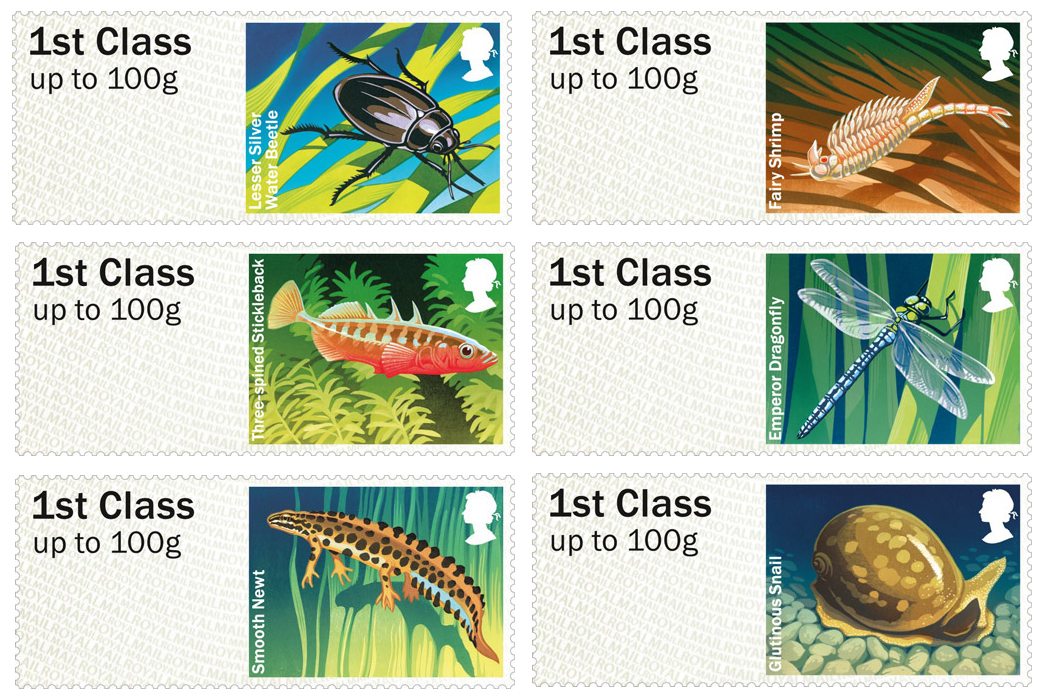 Post & Go Freshwater Life 1: Ponds Stamp Set by Great Britain
