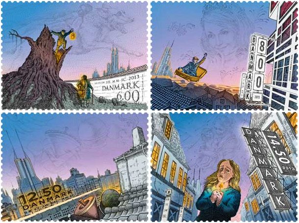 Hans Christian Andersen stamps by Denmark