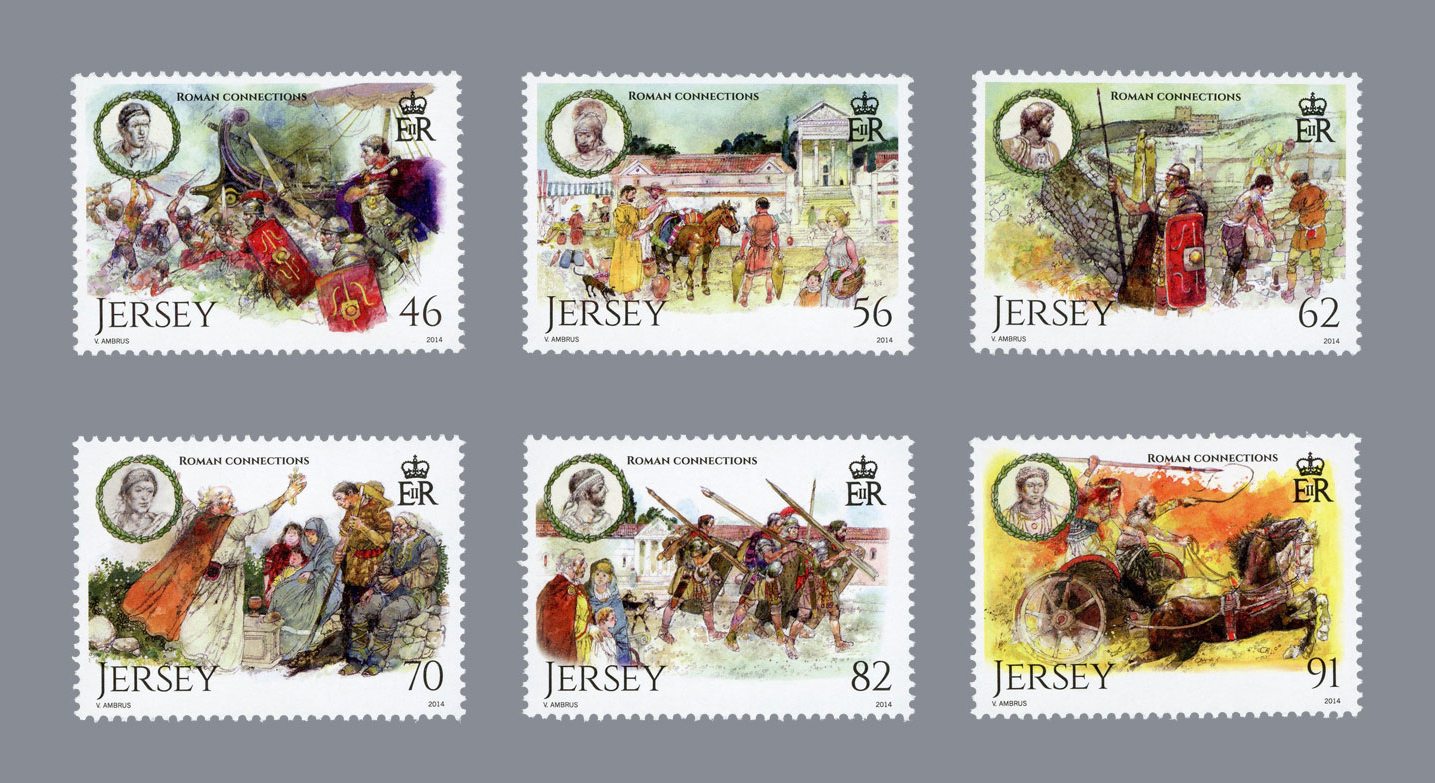 Stamp issue celebrating Jersey's connection to Romans