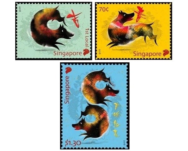 SingPost welcomes Year of the Dog with a new stamp issue. 3 new stamps introduced