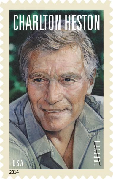 Charlton Heston was memorized with a stamp