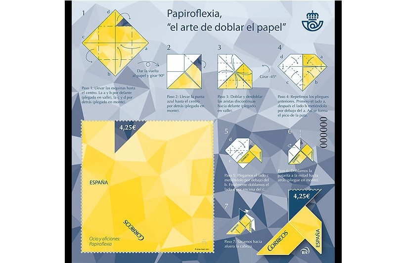 Enjoy folding a stamp by yourself. First ever origami stamp issued by Correos