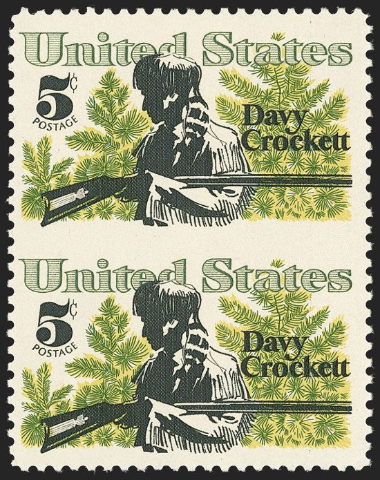 1967 Davy Crockett imperforate stamps offered at Siegel. The lot is expected to make around US$7,500!