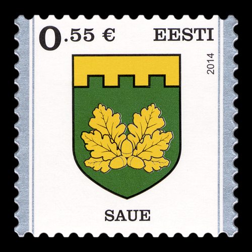 Estonian definitive stamp honoring Saue city
