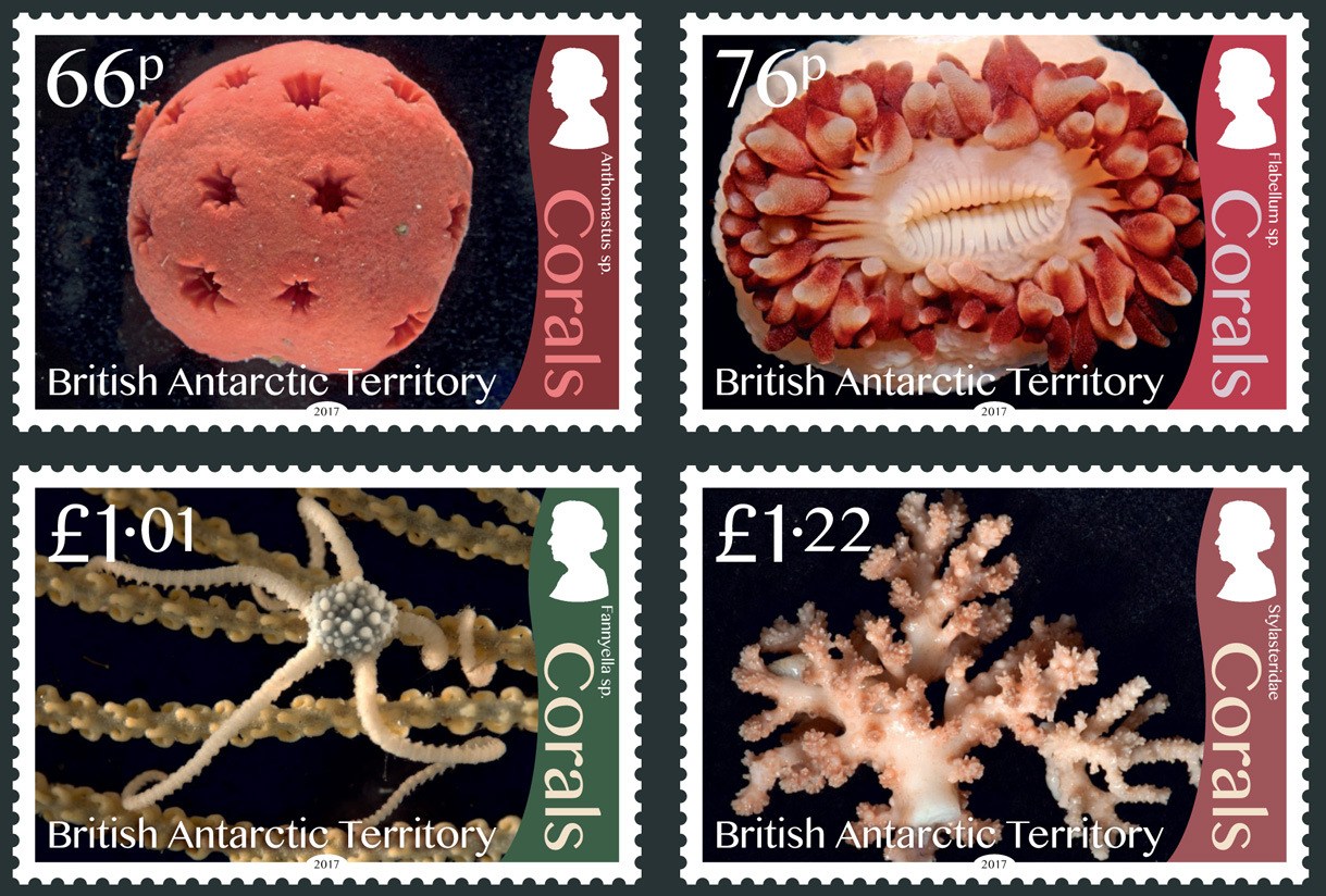 The beauty of corals marked with a new issue by British Antarctic Territory. 4 captivating stamps introduced