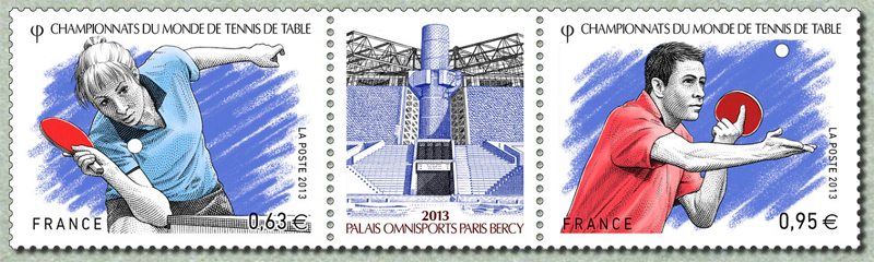 World Championships of Table Tennis stamps from France