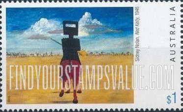 FindYourStampsValue: Paintings: Ned Kelly, by Sidney Nolan
