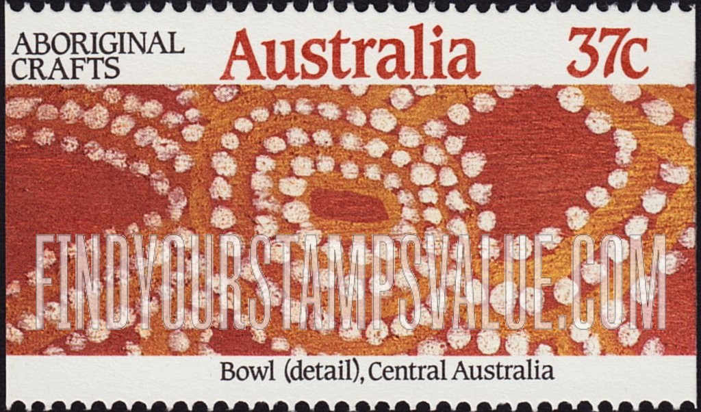 FindYourStampsValue: Aboriginal Crafts: Bowl, Central Australia