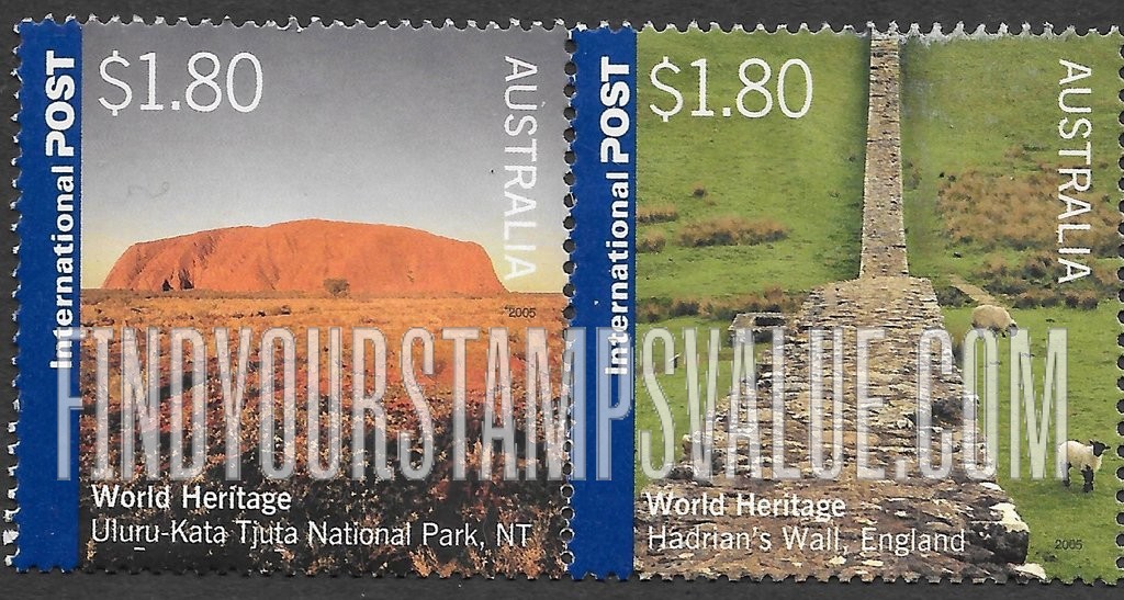 FindYourStampsValue: UNESCO World Heritage Sites in Australia and Great Britain