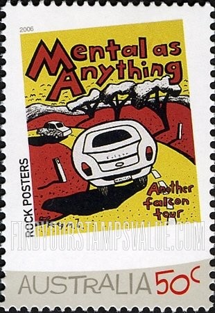 FindYourStampsValue: Rock Posters: Mental as Anything’s Another Falcon Tour, 1990