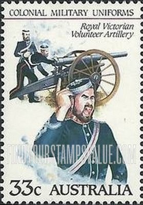 FindYourStampsValue: Colonial military uniforms: Royal Victorian Voluntee Artillery