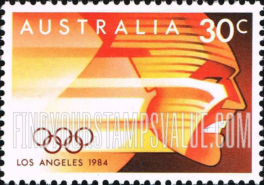 FindYourStampsValue: 1984 Summer Olympics: Competing (facing right)