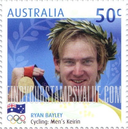 FindYourStampsValue: Gold Medalists at 2004 Summer Olympics, Athens: Ryan Bayley, Men’s cycling Keirin