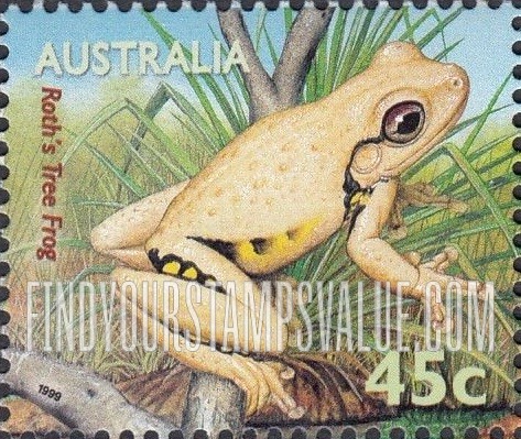 FindYourStampsValue: Pond Fauna: Roth’s tree frog