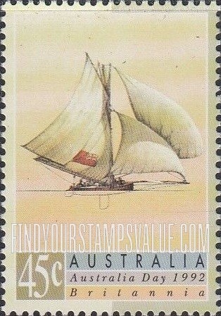 FindYourStampsValue: Sailing Ships: Britannia, vertical