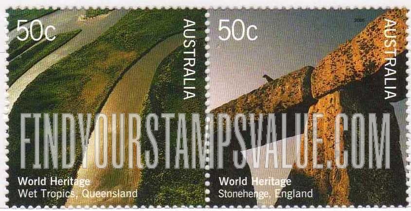 FindYourStampsValue: UNESCO World Heritage Sites in Australia and Great Britain