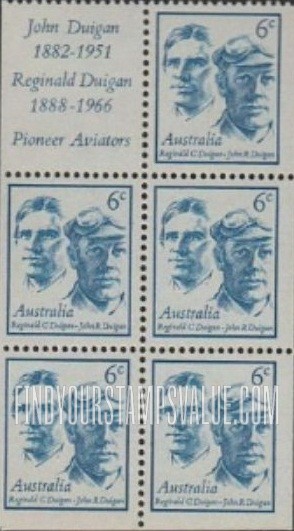 FindYourStampsValue: Famous Australians: Reginald C. and John R. Duigan, Aviators
