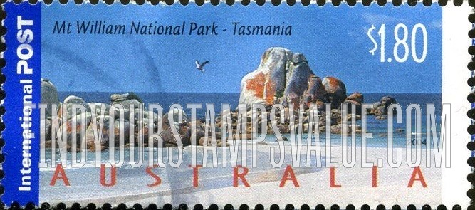 FindYourStampsValue: Tourist Attractions Type of 2000: Mt. William National Park, Tasmania