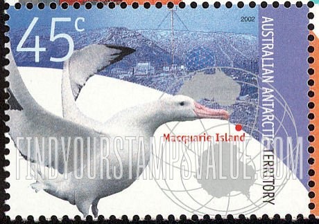 FindYourStampsValue: AUSTRALIAN ANTARCTIC TERRITORY - Antarctic Base Stations: Wandering albatross, Macquarie Island Station