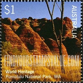 FindYourStampsValue: UNESCO World Heritage Sites in Australia and Great Britain: Purnululu National Park, Western Australia