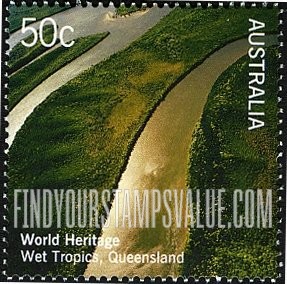 FindYourStampsValue: UNESCO World Heritage Sites in Australia and Great Britain: Wet Tropics of Queensland, Australia