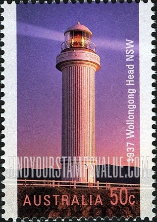 FindYourStampsValue: Lighthouses: Wollongong Head Lighthouse, New South Wales