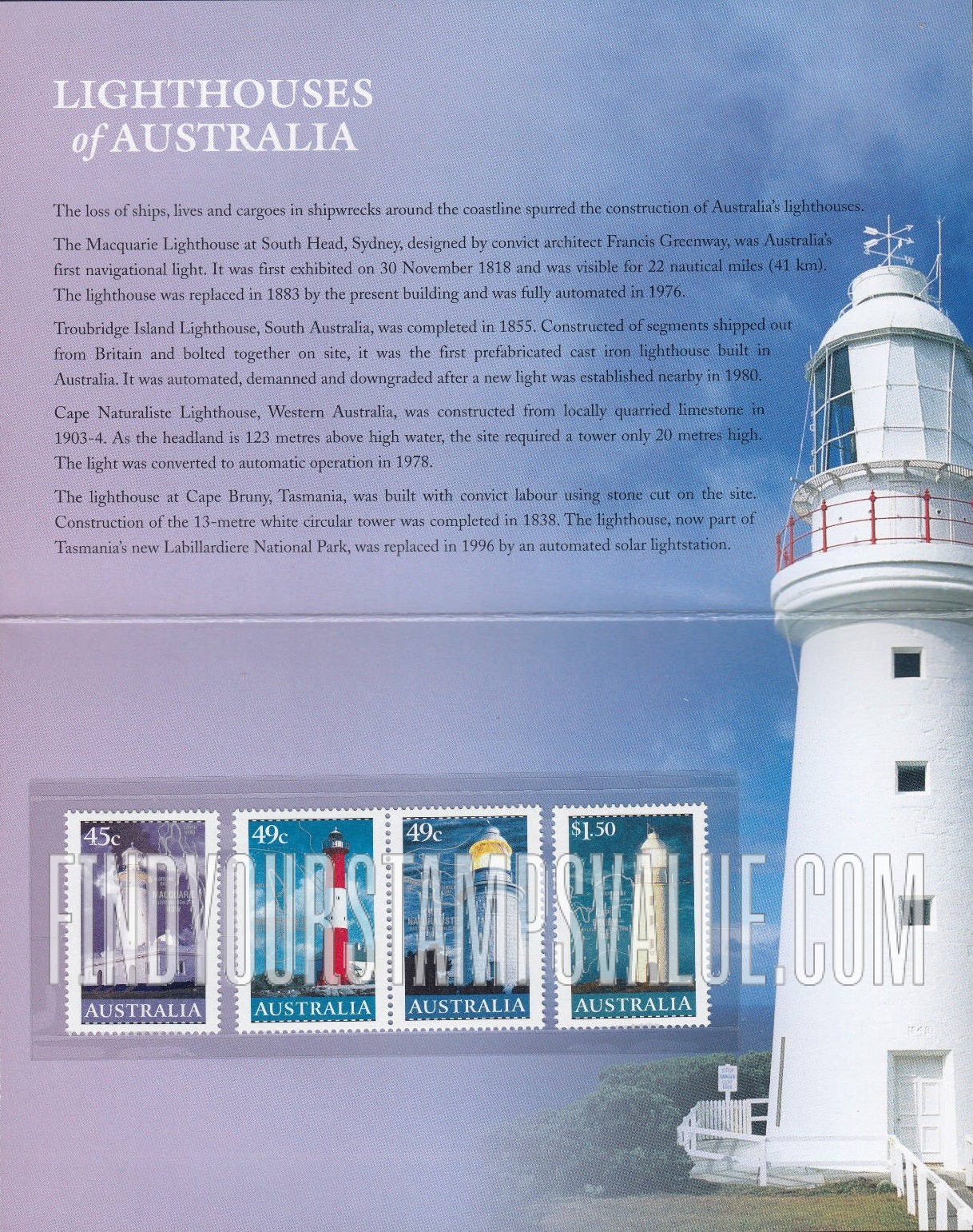 FindYourStampsValue: Lighthouses and Maps