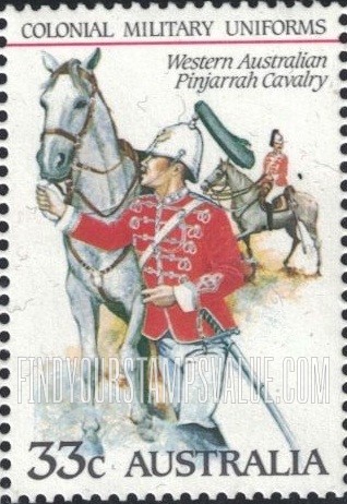 FindYourStampsValue: Colonial military uniforms: Western Australian Pinjarrah Cavalry